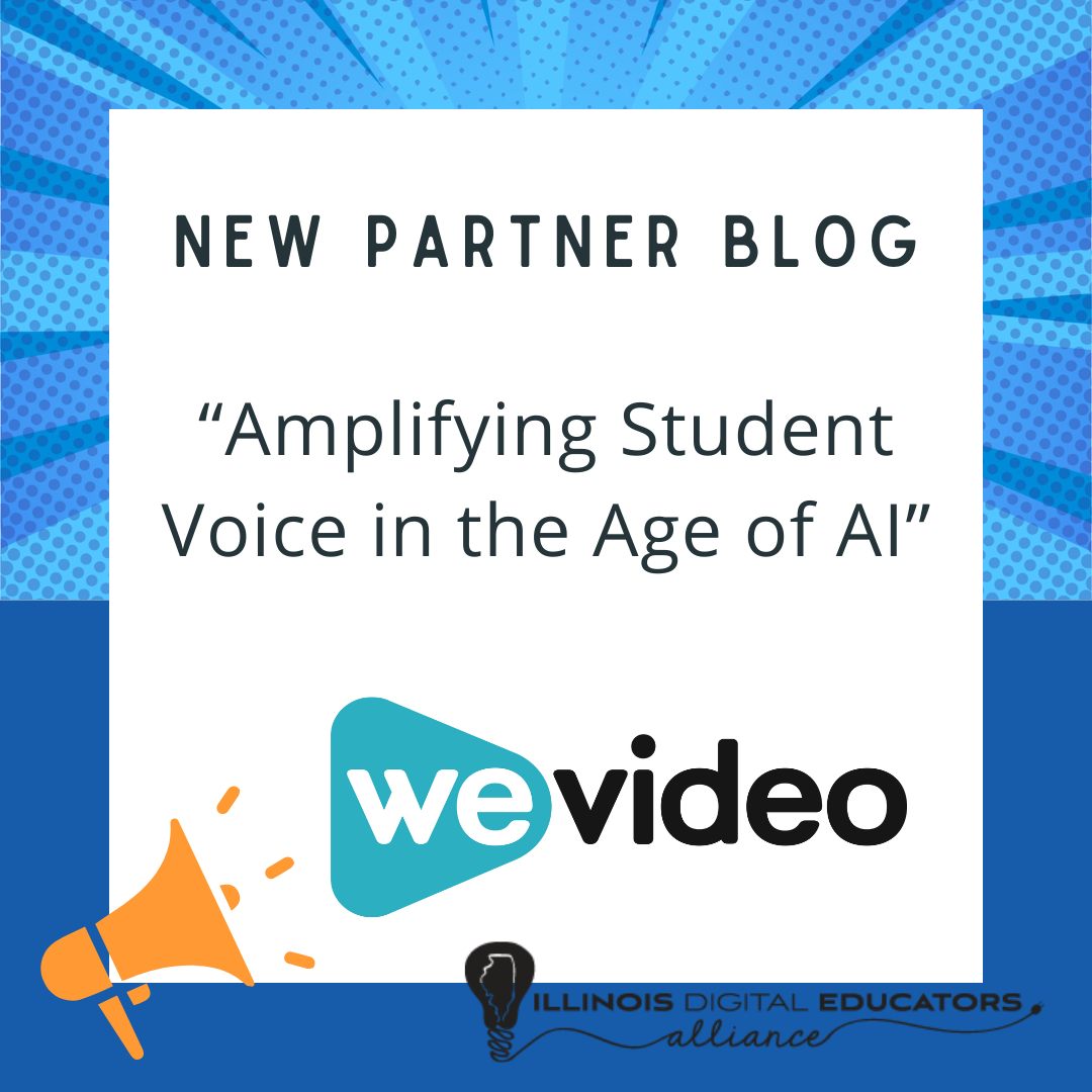New partner blog: Amplifying Student Voice in the Age of AI. At the bottom is a megaphone and WeVid