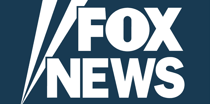 Fox News logo in white on a blue background