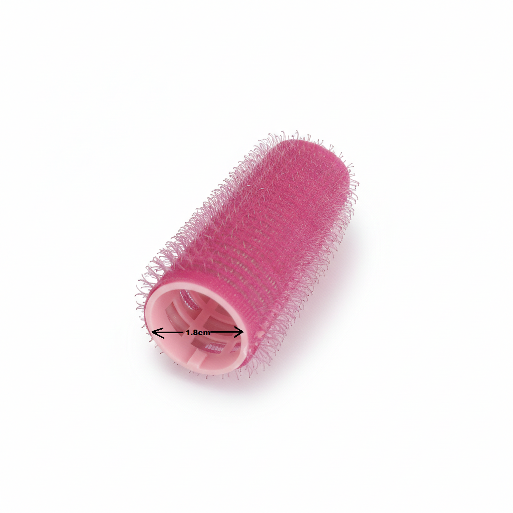 Un rulo rosa sobre fondo blanco con una flecha que indica su diámetro.