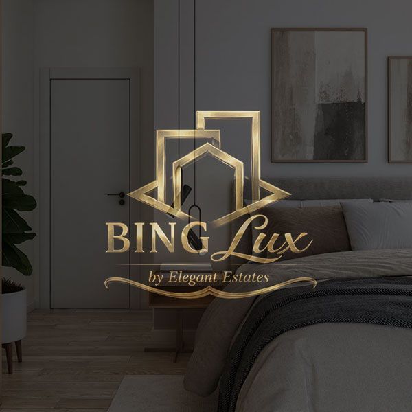 BING Lux by Elegant Estates logo over a modern bedroom interior