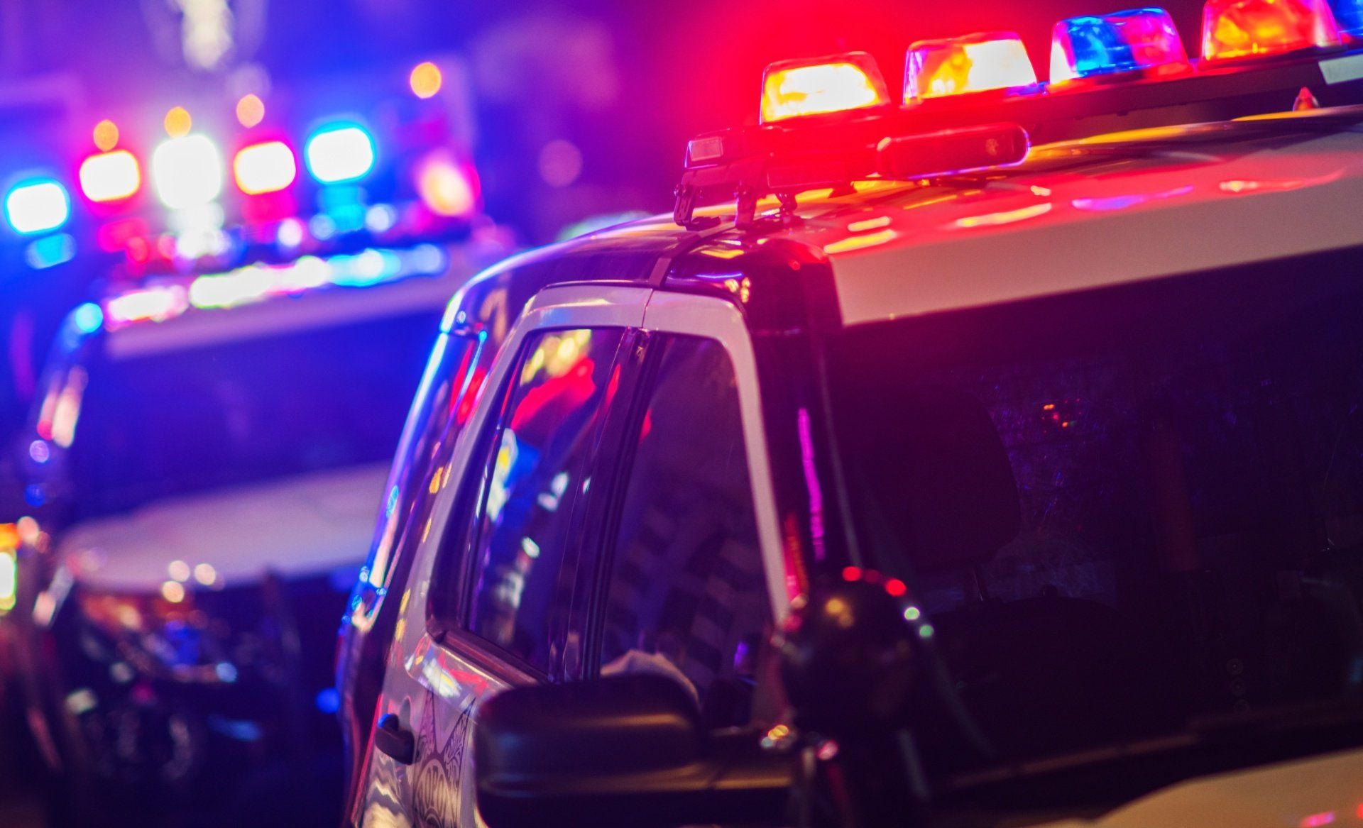 closeup of cop cars