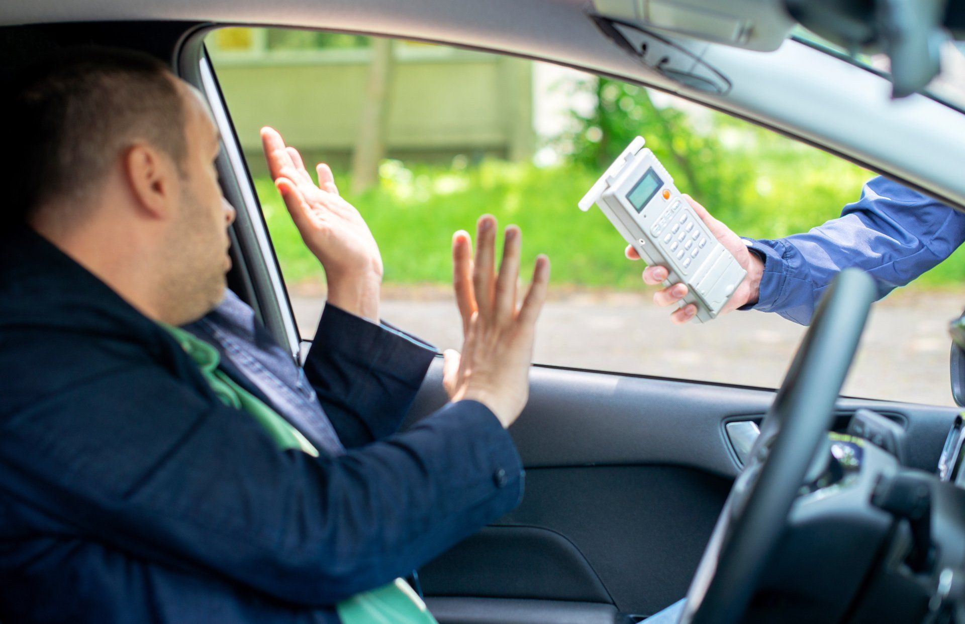 man refusing breathalyzer