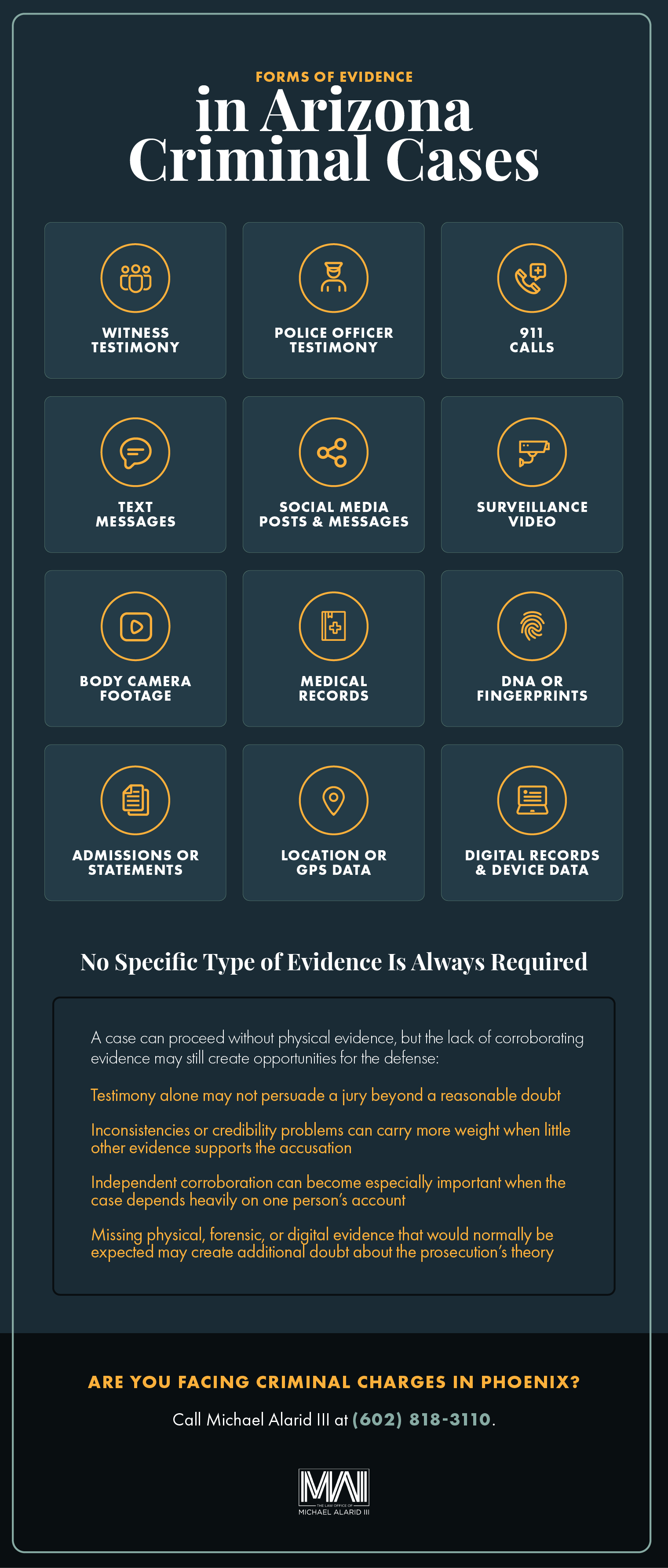 forms of evidence in arizona criminal cases