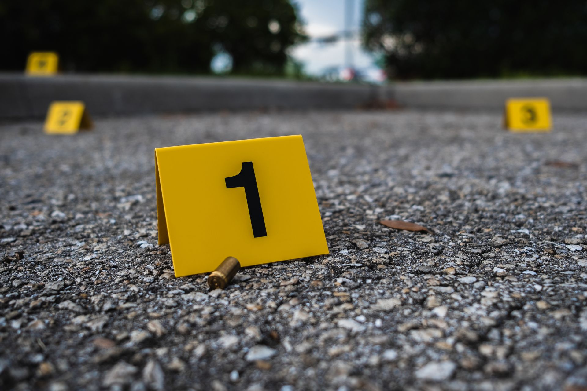 violent crime  gun shells on the street