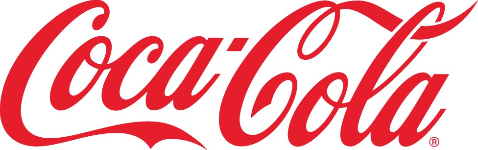 A red coca cola logo on a white background.