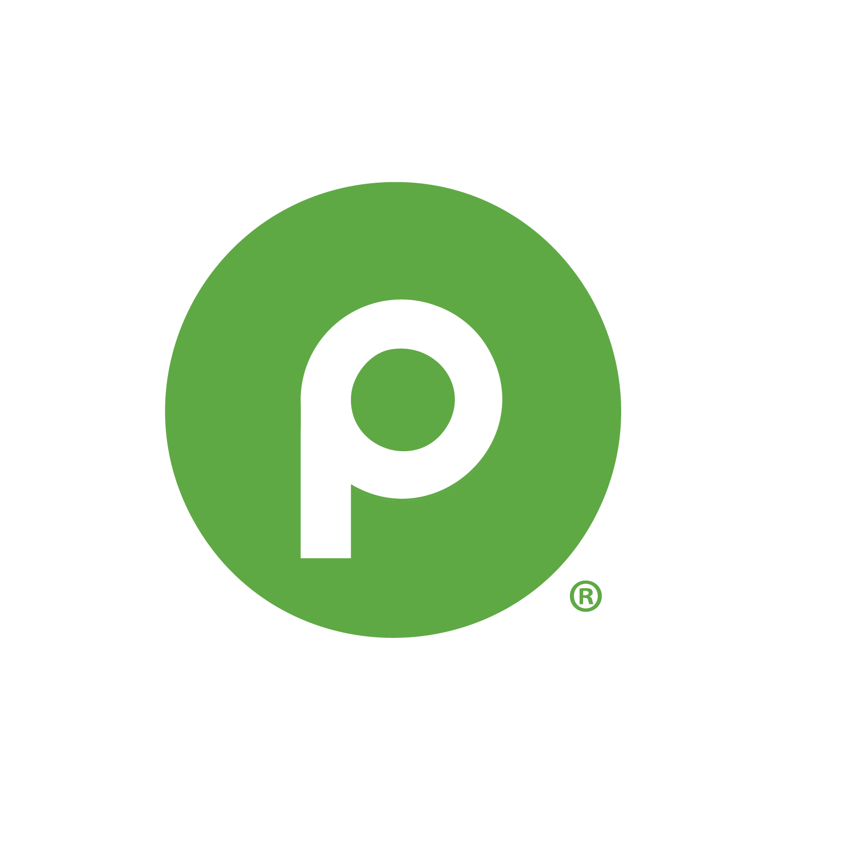 A green circle containing a white lowercase letter 