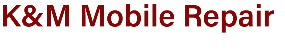 K&M Mobile Repair, maroon text.