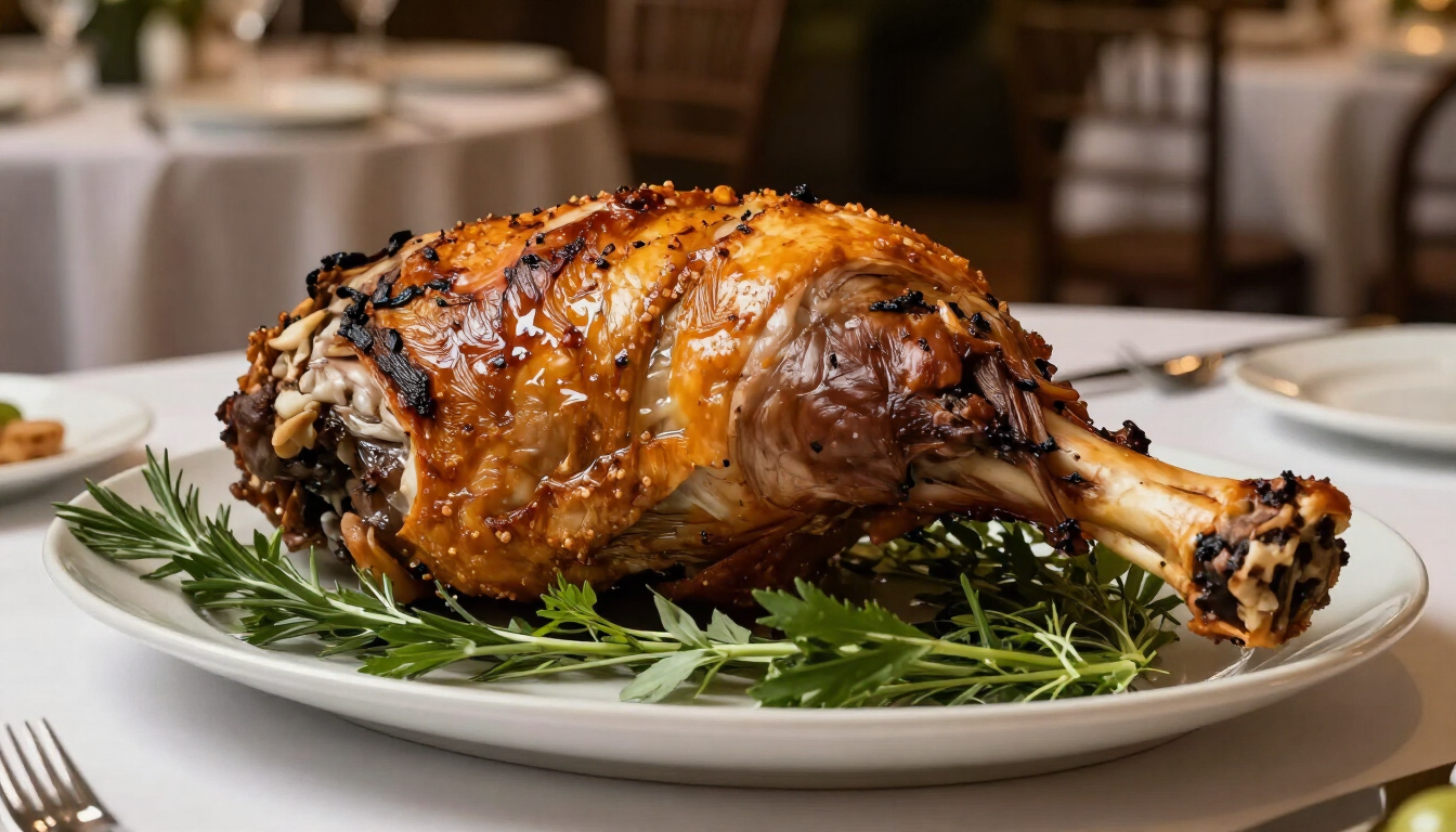 Pernil al horno dorado para eventos