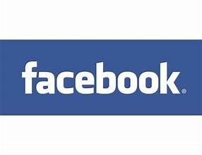 The facebook logo is on a blue background.