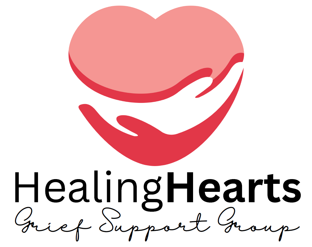 Logo: Red heart held by hands;