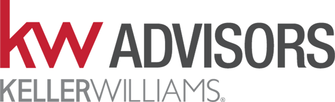 The logo for keller williams real estate advisors is red and black.