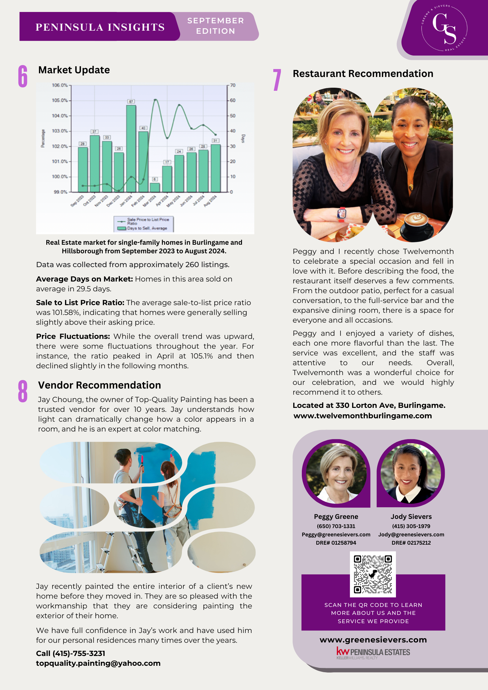 A page of a magazine with a picture of two women and a graph.