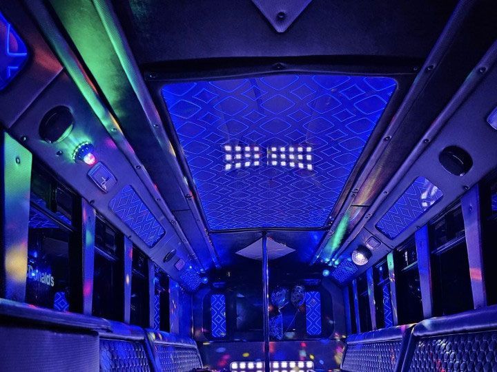 Dark Blue Led Light of the Bus