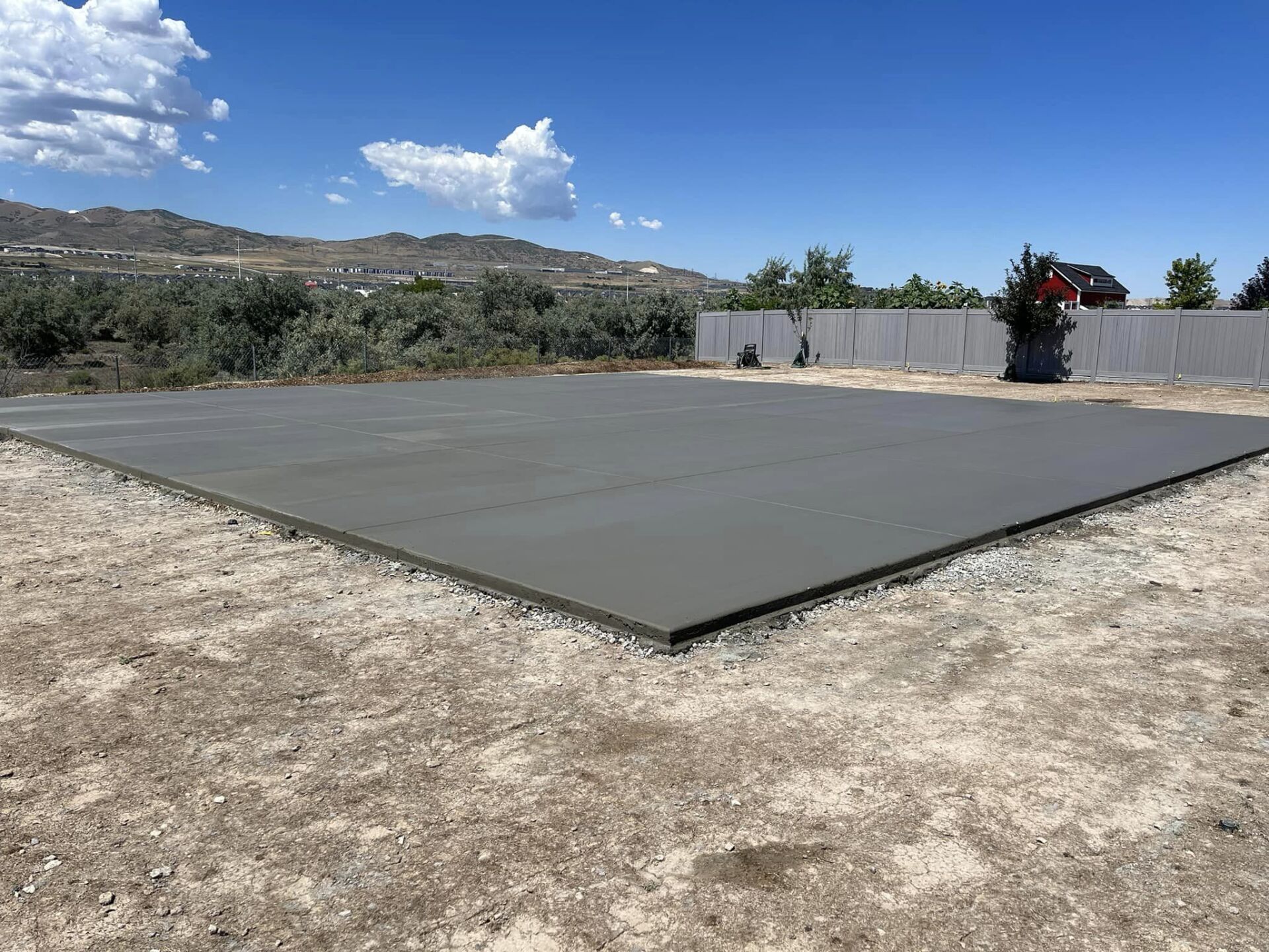 A large concrete slab