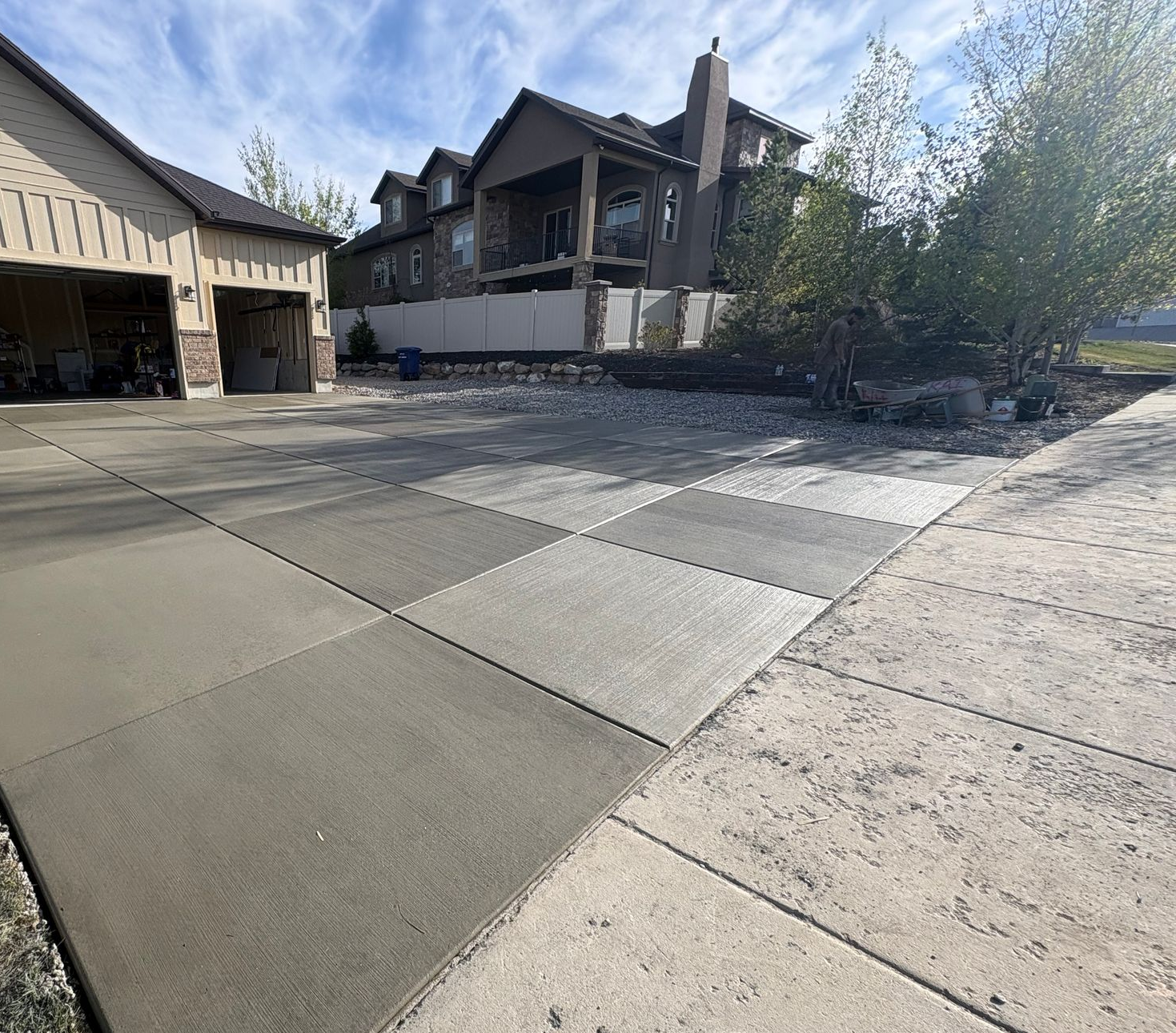 Full concrete driveway replacement on a single family home