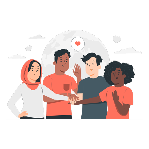 a group of people are shaking hands with each other .