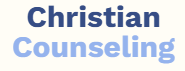 Christian Counseling The logo for christian counseling is blue and white.