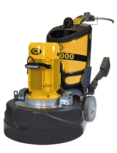 A yellow and black machine with the number 1000 on it