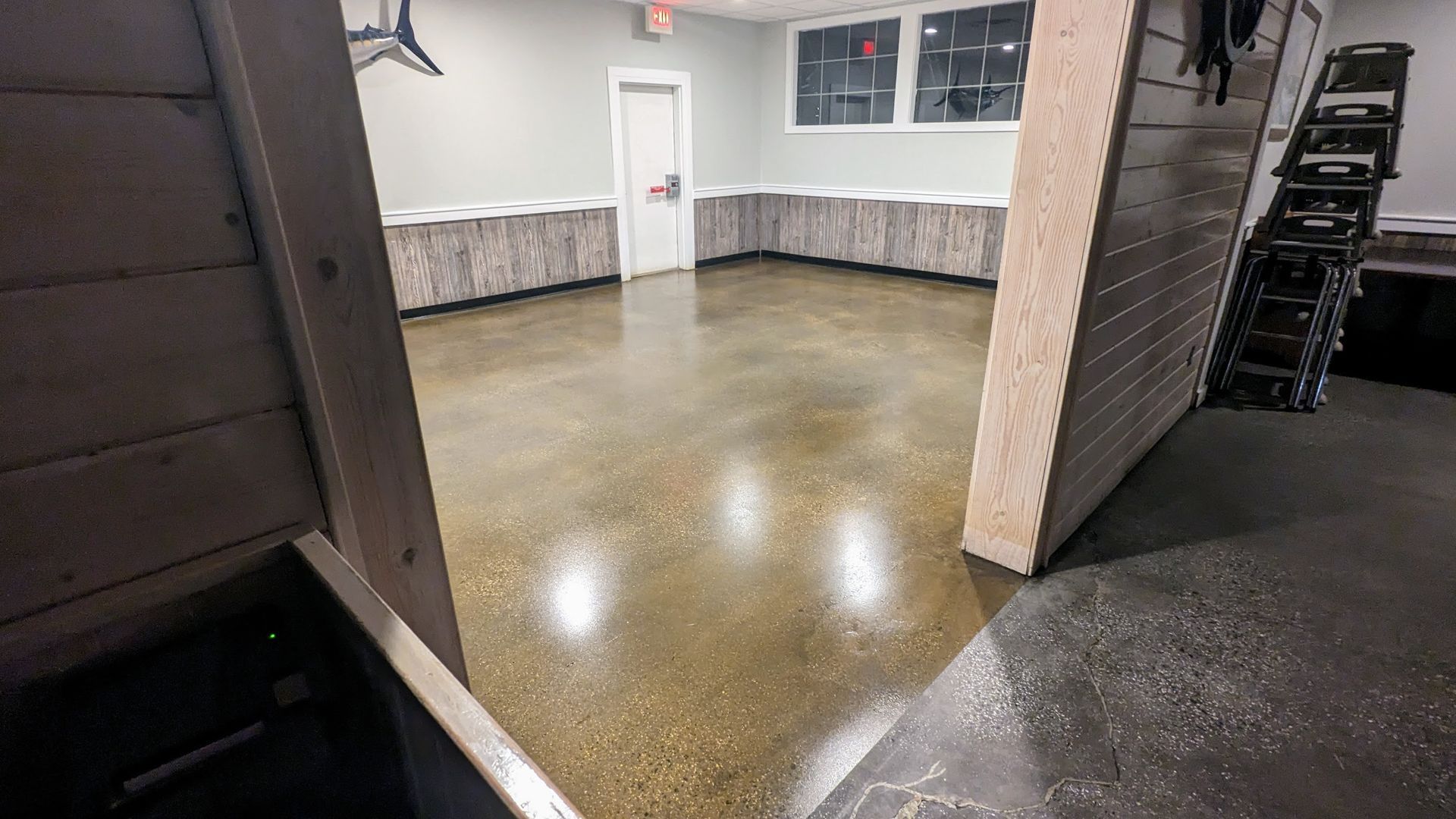 empty polished concrete floor