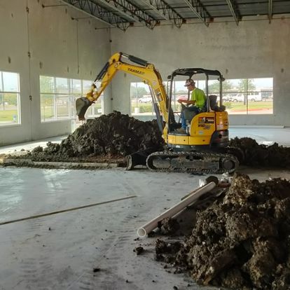Excavation work during the range's construction