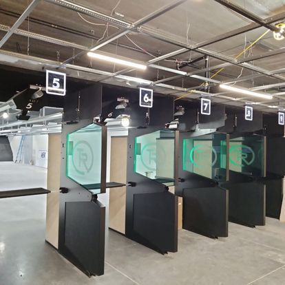 Completed shooting lanes with green targets