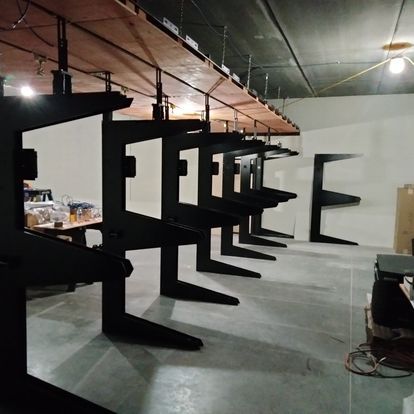Range under construction with lane dividers being installed