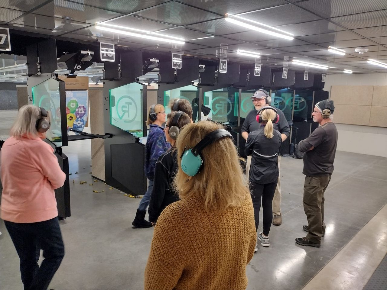 Group of guests at the indoor range during an event