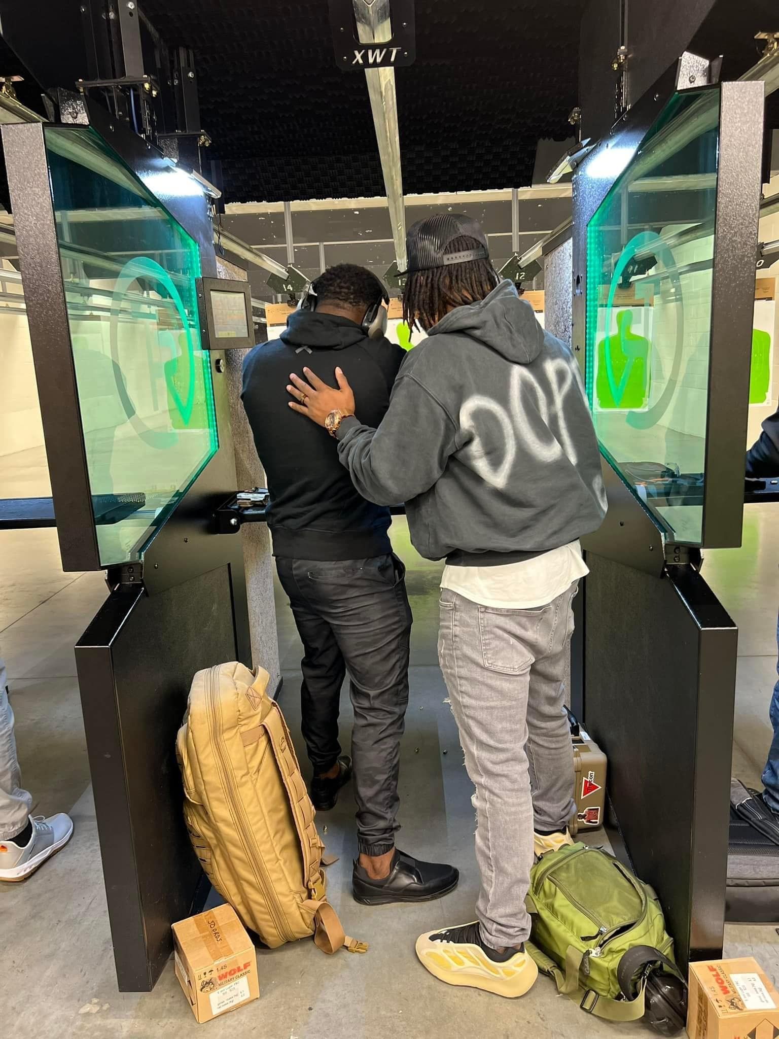 Guests shooting at the indoor lanes