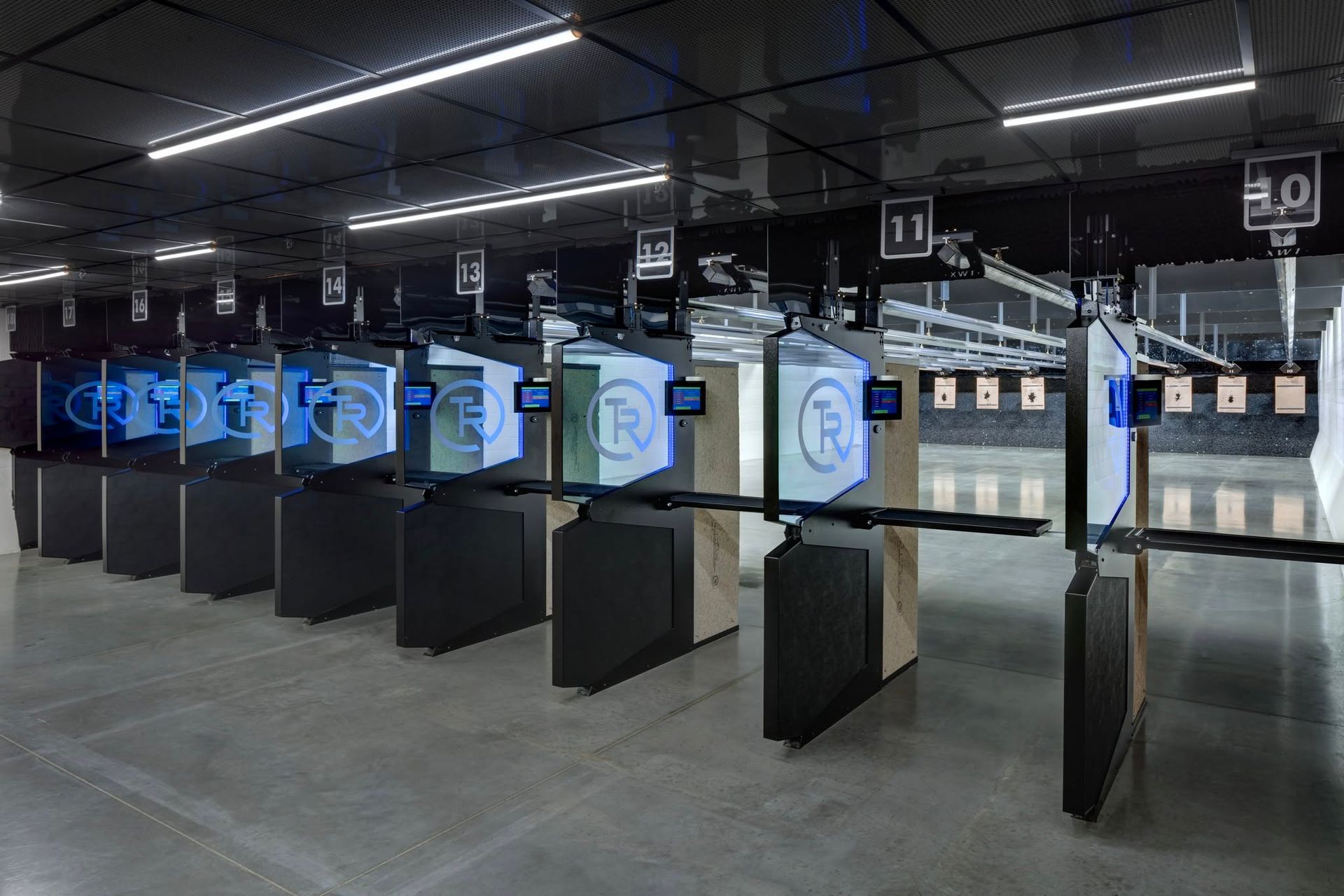 Indoor shooting range lanes