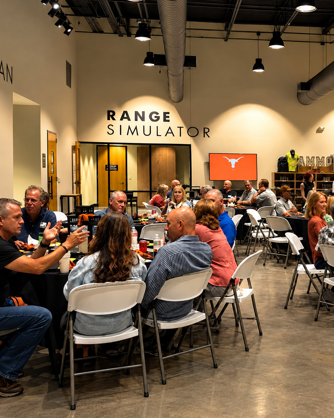 Students seated at tables during a Texas LTC class at a McKinney range