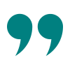 Teal quotation marks on a white background
