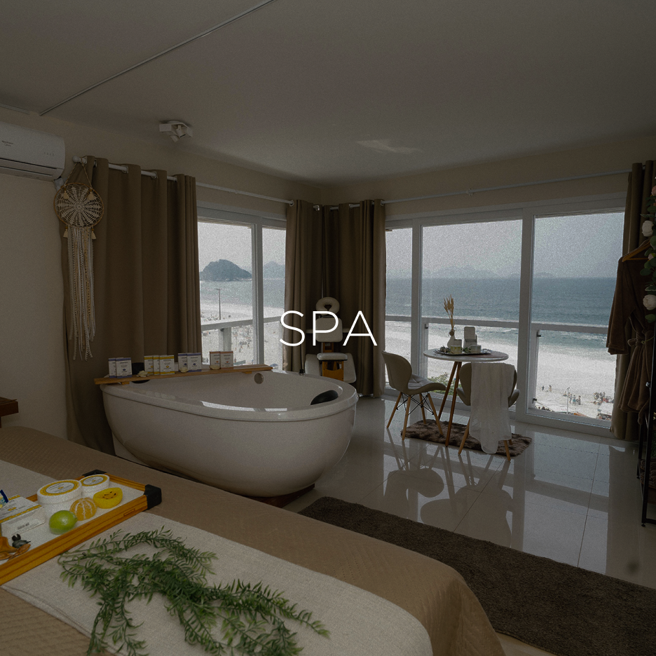 Spa com vista para o mar do Othon Palace Copacabana Rio em Copacabana no Rio de Janeiro.