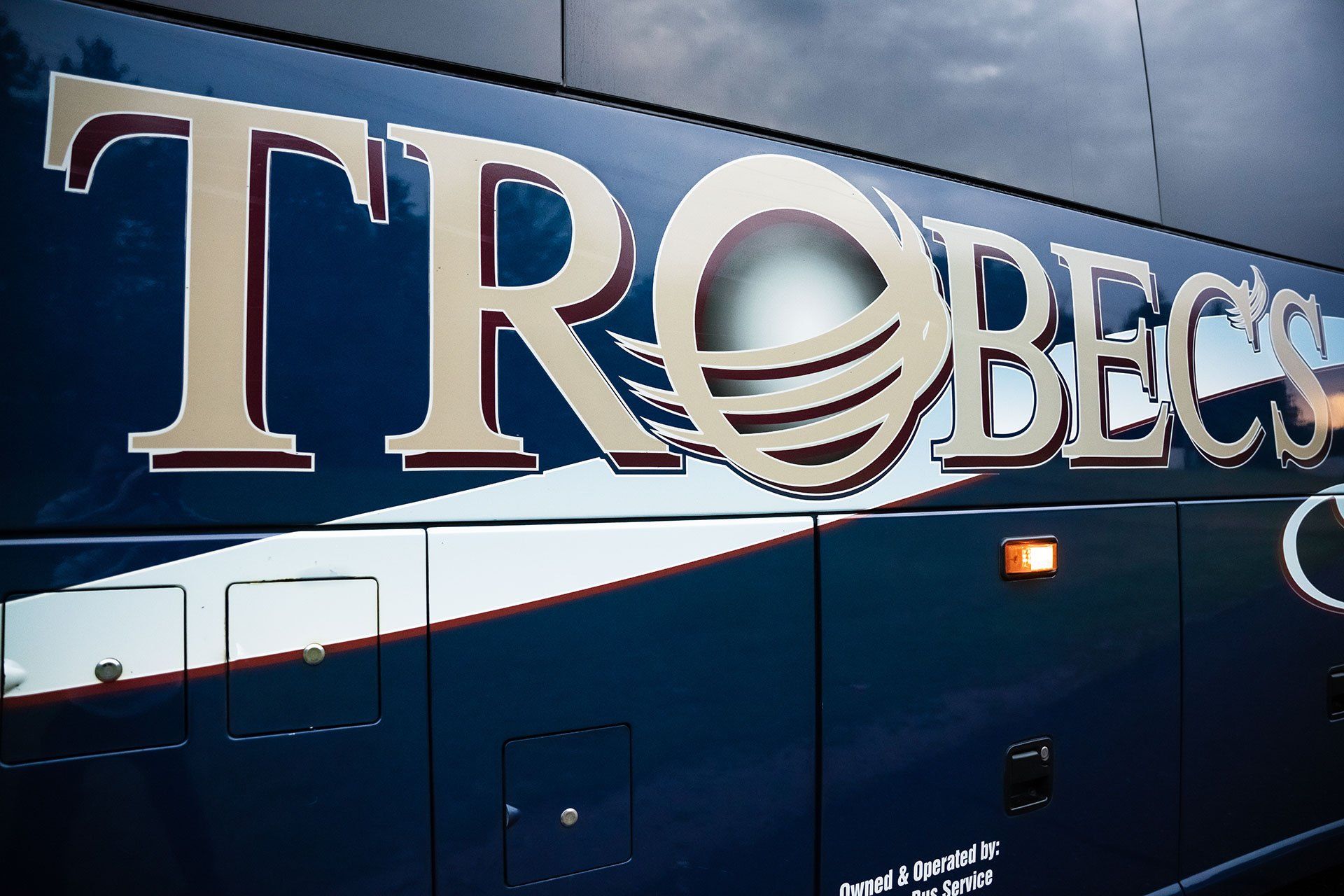Blue motor coach from Trobec’s Bus Service Inc. is ready to offer services in Minneapolis-St. Paul
