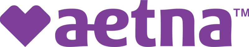 Purple Aetna logo with a heart symbol.
