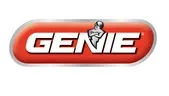 Genie logo on a red rounded rectangle with white bold lettering and a small genie figure over the “I”