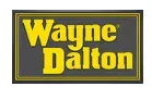 Wayne Dalton logo in yellow text on a black and gray background