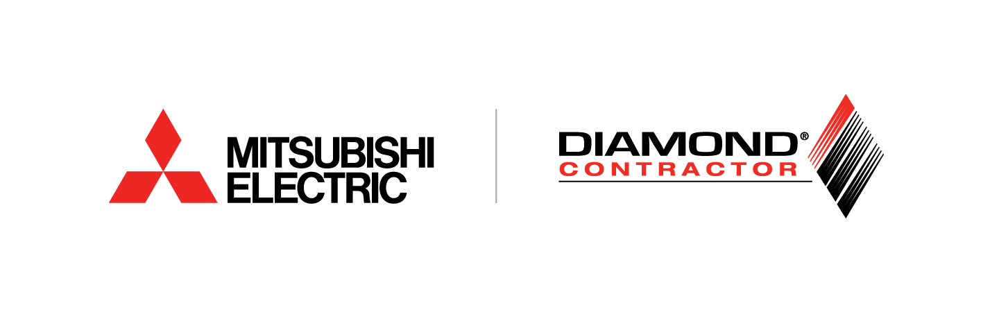Mitsubishi Electric and Diamond Contractor logos on a white background