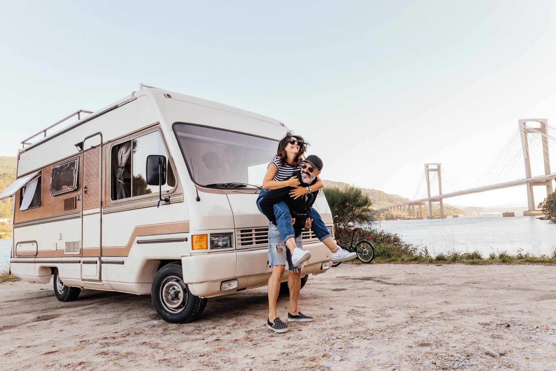 Couple Having Fun Outside — Davis, OK — KV Mobile RV Park