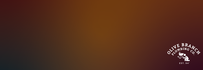 Logo for Olive Branch Plumbing Co. against a brown gradient background.