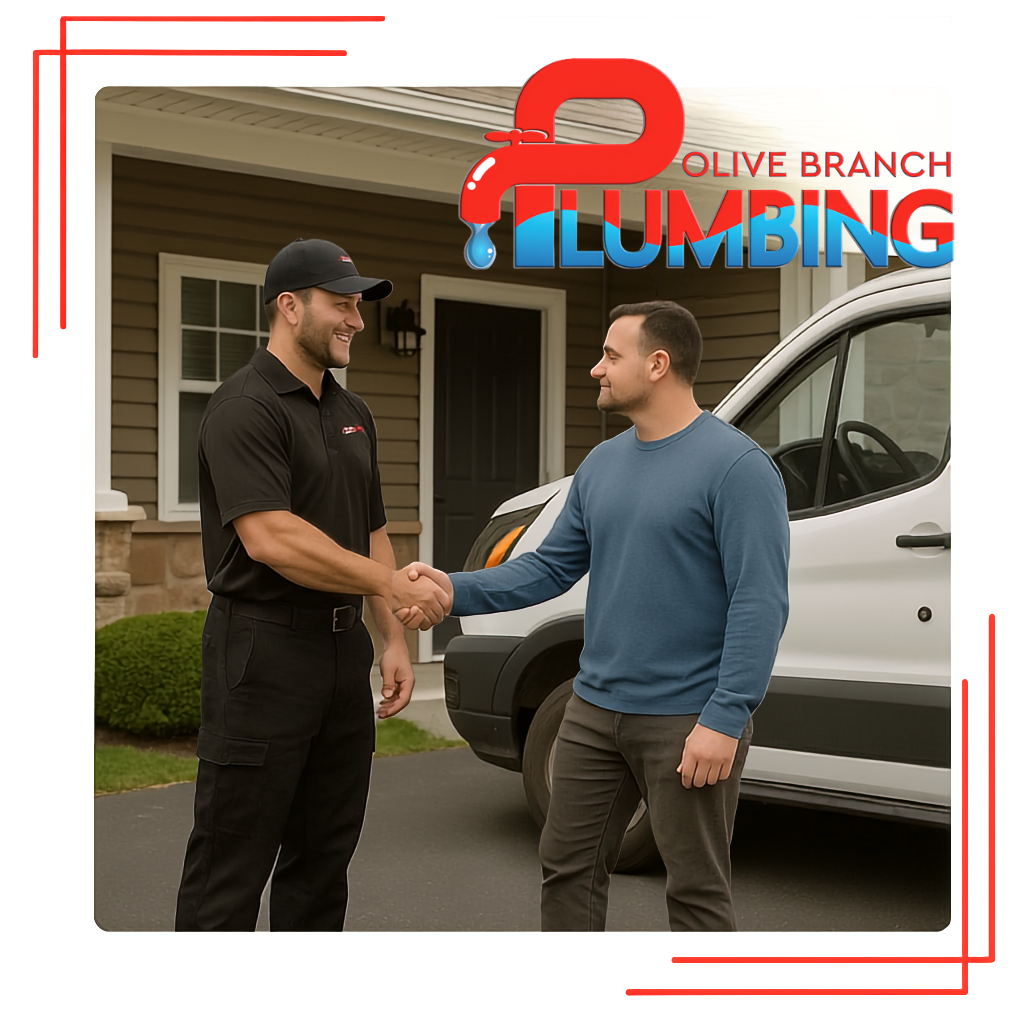 Plumber shaking a customers hand