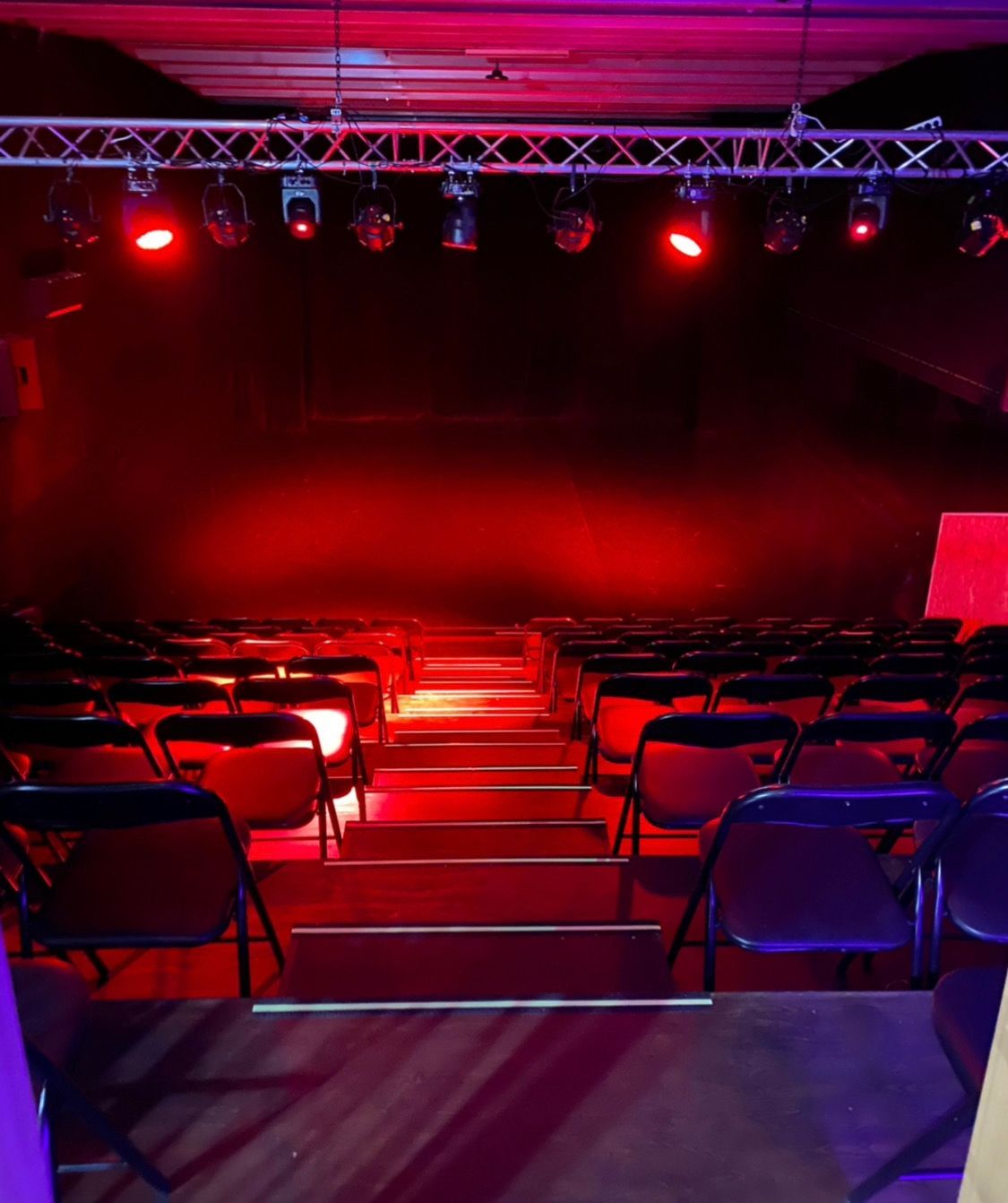 stage lights and decorations at the theater