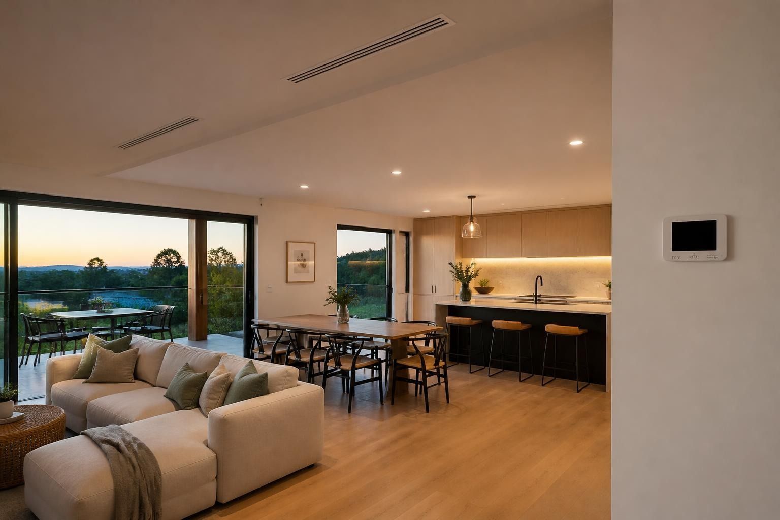 ducted system in an open-plan home
