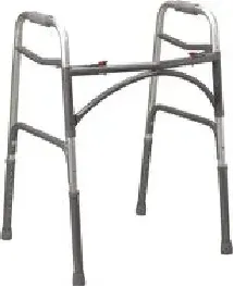 A close up of a walker on a white background.