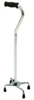 A white cane with wheels and a black handle on a white background.