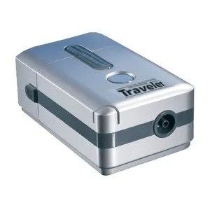 A small silver box with a camera on it.