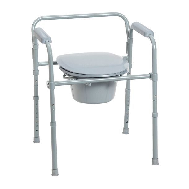 FOLDING STEEL COMMODE