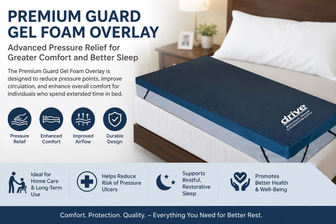 Premium Guard Gel Foam Overlay mattress support for pressure relief and better sleep comfort