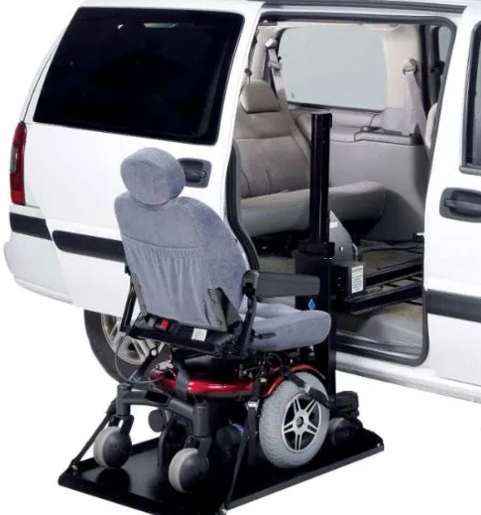 A wheelchair lift for van side door