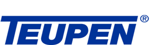Logo of TEUPEN in blue and white.