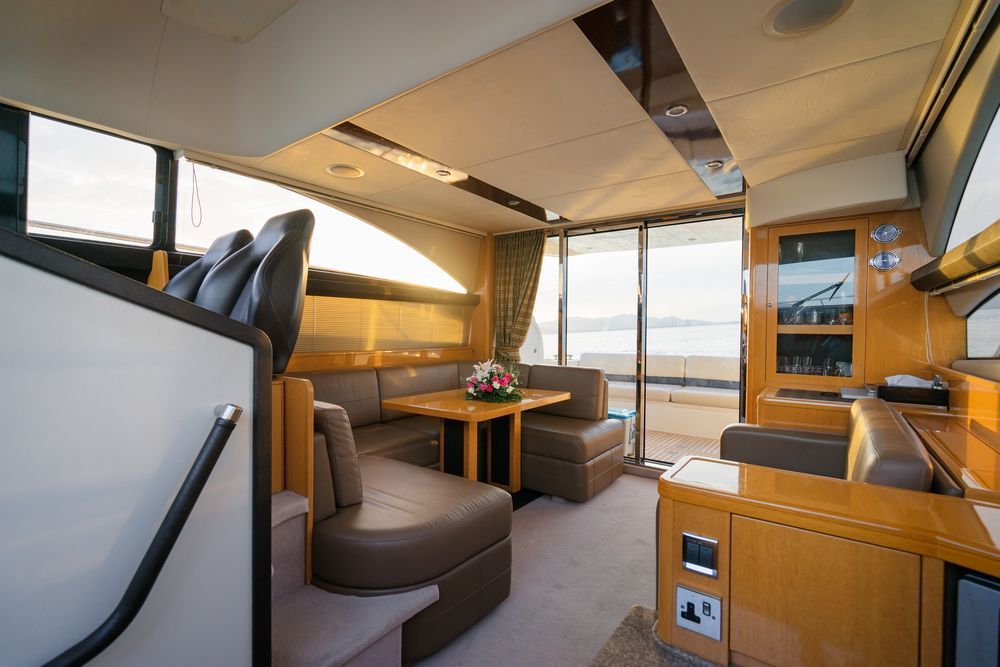 A Interior of a Yacht With a Seating Area — Cupitt's Quality Upholstery in Rous, NSW